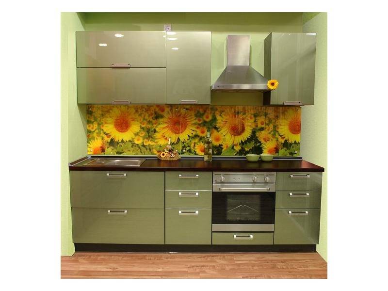 прямая кухня с фасадами из пластика алисия-2 в Кургане