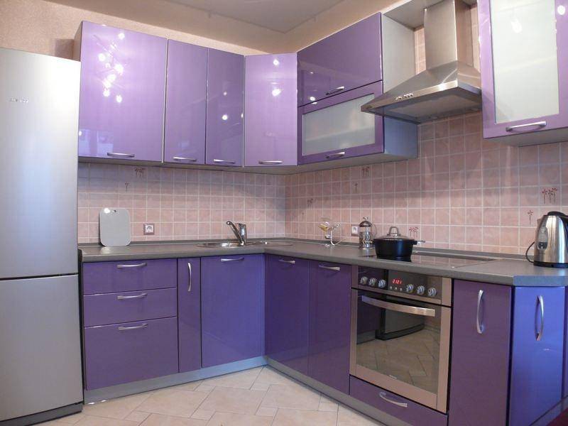 кухня сиреневая угловая в Кургане