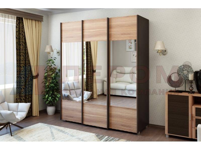 шкаф-купе с зеркалами 3 створки в Кургане