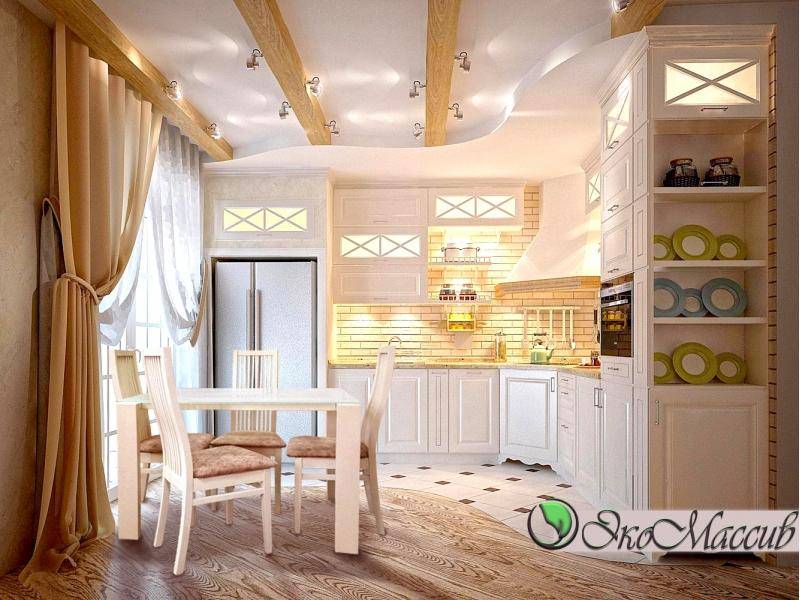 обеденная зона в классическом интерьере кухни в Кургане