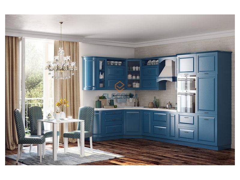 синяя кухня genoa крашеный mdf в Кургане