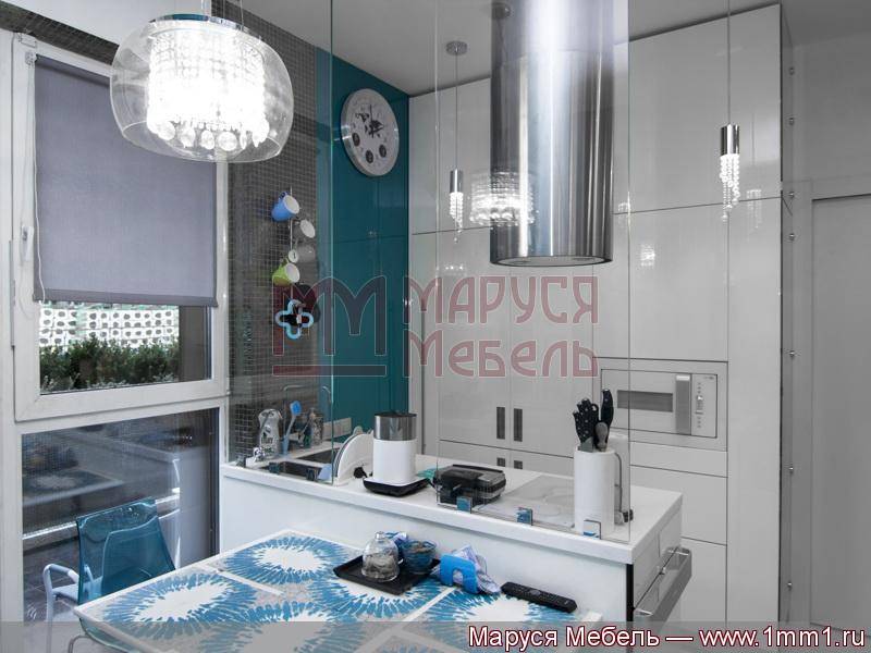 кухня прямая белая глянцевая эмаль в Кургане