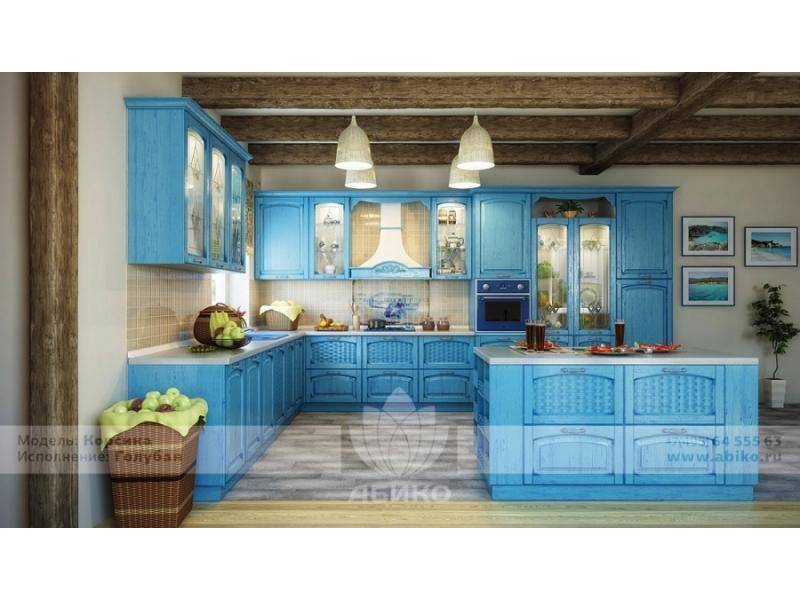 кухня корсика голубая массив в Кургане