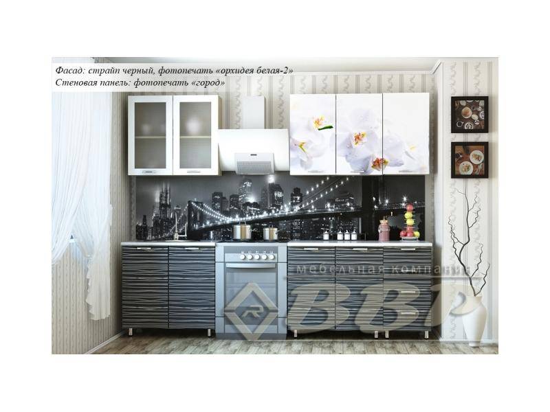 кухня с фотопечатью орхидея в Кургане