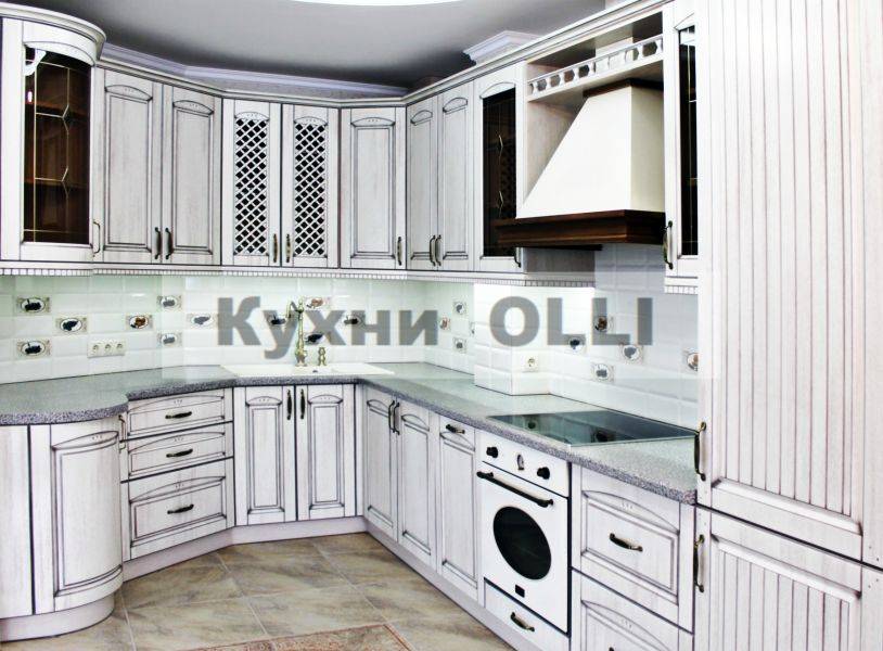кухня мдф в пленке пвх с патиной в Кургане