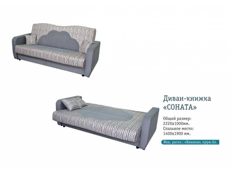 серый прямой диван соната в Кургане