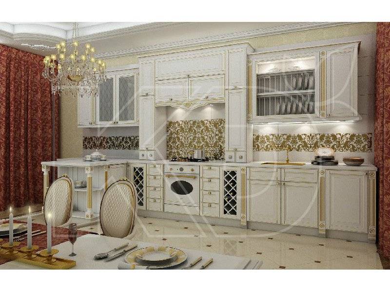 кухня виконт белый из массива бука в Кургане