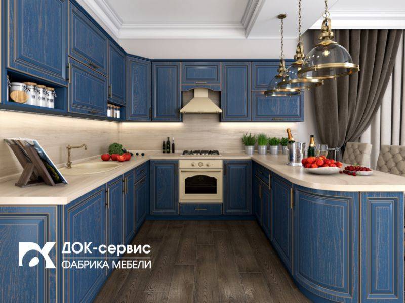 угловая кухня мдф со шпоном в Кургане