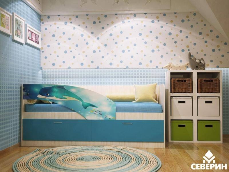 детская кровать с фотопечатью дельфин в Кургане