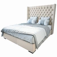 кровать двуспальная 160х200 бежевая из велюра jackie king в Кургане