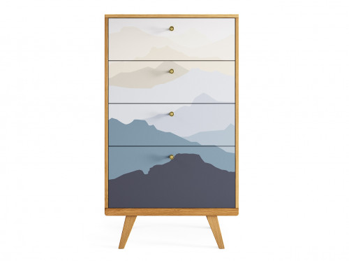 высокий комод thimon натуральный дуб принт №021 в Кургане