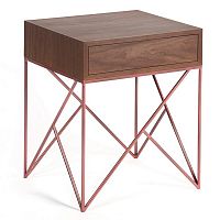 прикроватная тумба с ящиком prince box copper американский орех медная, американский орех в Кургане