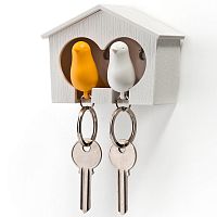 держатель+брелок для ключей двойной sparrow белый-желтый в Кургане