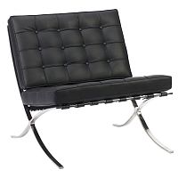кресло barcelona chair экокожа черное в Кургане
