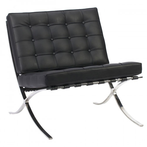 кресло barcelona chair экокожа черное в Кургане