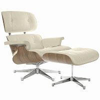 кресло eames style lounge chair & ottoman кремовое в Кургане