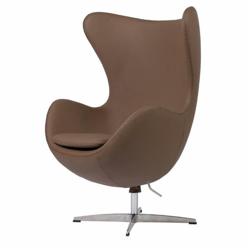 кресло egg chair кожа коричневое в Кургане