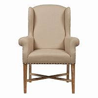 кресло мягкое с ушами french wing chair бежевое в Кургане