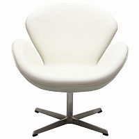 кресло swan chair экокожа белое в Кургане