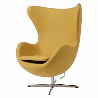 кресло egg chair кашемир желтое в Кургане