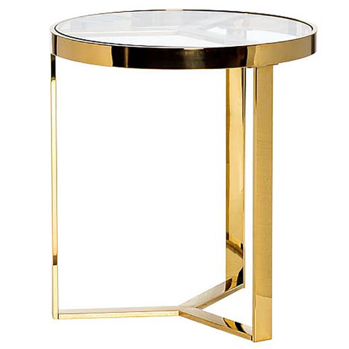 стол журнальный bridge gold 50*55см золотой в Кургане