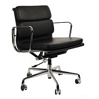 кресло eames style с регулируемой высотой черная кожа в Кургане