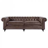 диван chesterfield прямой коричневый на ножках в Кургане