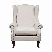 кресло мягкое с ушами белое collins wingback chair в Кургане