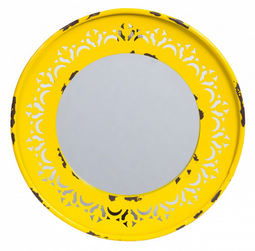 зеркало круглое металлическое желтое fiesta yellow в Кургане