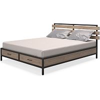 кровать двуспальная 160х200 дуб натуральный neo loft в Кургане