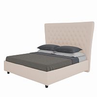 кровать двуспальная 180х200 светло-бежевая из велюра quicksand в Кургане