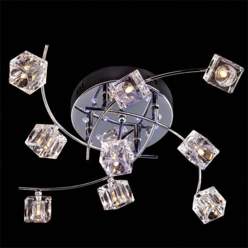 потолочная люстра eurosvet 4976/9 хром/синий+красный+фиолетовый в Кургане