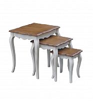 консольные столики комплект mobilier de maison белые с коричневой столешницей в Кургане