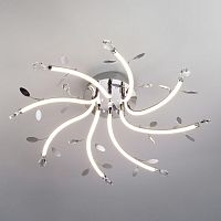 потолочная светодиодная люстра eurosvet willow 90128/8 хром в Кургане