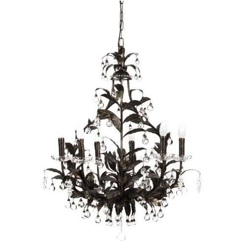 люстра 19th c. rococo iron & smoke crystal round чёрная в Кургане