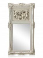 зеркало настенное прямоугольное в высокой белой раме францини distressed chalk white в Кургане
