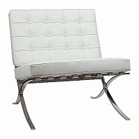 кресло barcelona chair экокожа белое в Кургане