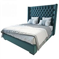 кровать двуспальная 160х200 бирюзовая из велюра jackie king в Кургане