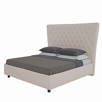 кровать двуспальная 160х200 серо-коричневая из велюра quicksand в Кургане
