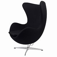 кресло arne jacobsen style egg chair черное в Кургане
