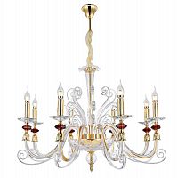подвесная люстра crystal lux catarina sp8 gold/transparent-cognac в Кургане