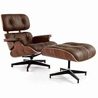 кресло eames style lounge chair & ottoman premium коричневое в Кургане