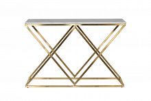консоль белая с золотыми фигурными ножками bianco namibia 120x40x78 см в Кургане