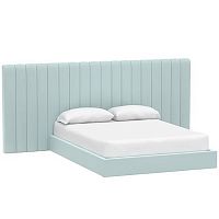 кровать двуспальная с большой спинкой 180x200 голубая avalon extended в Кургане
