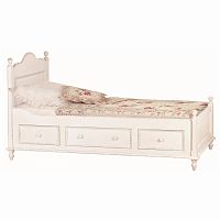 кровать полутораспальная 120х190 белая с ящиками нордик в Кургане