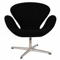 кресло arne jacobsen style swan chair черная шерсть в Кургане