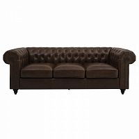 диван chester classic трехместный прямой темно-коричневый в Кургане