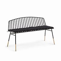 siena bench 120 черный металл черная ткань от la forma (ex julia grup) в Кургане