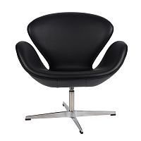 кресло arne jacobsen style swan chair черное в Кургане