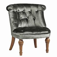 кресло sophie tufted slipper chair микровелюр серое в Кургане